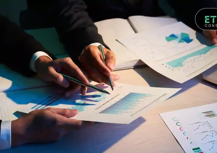 Risk management strategy planning for modern businesses with data analysis and financial protection concepts