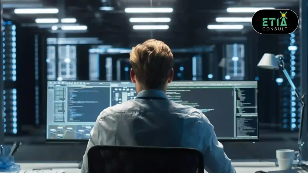 IT systems integration connecting digital ecosystem with seamless data flow and business process automation