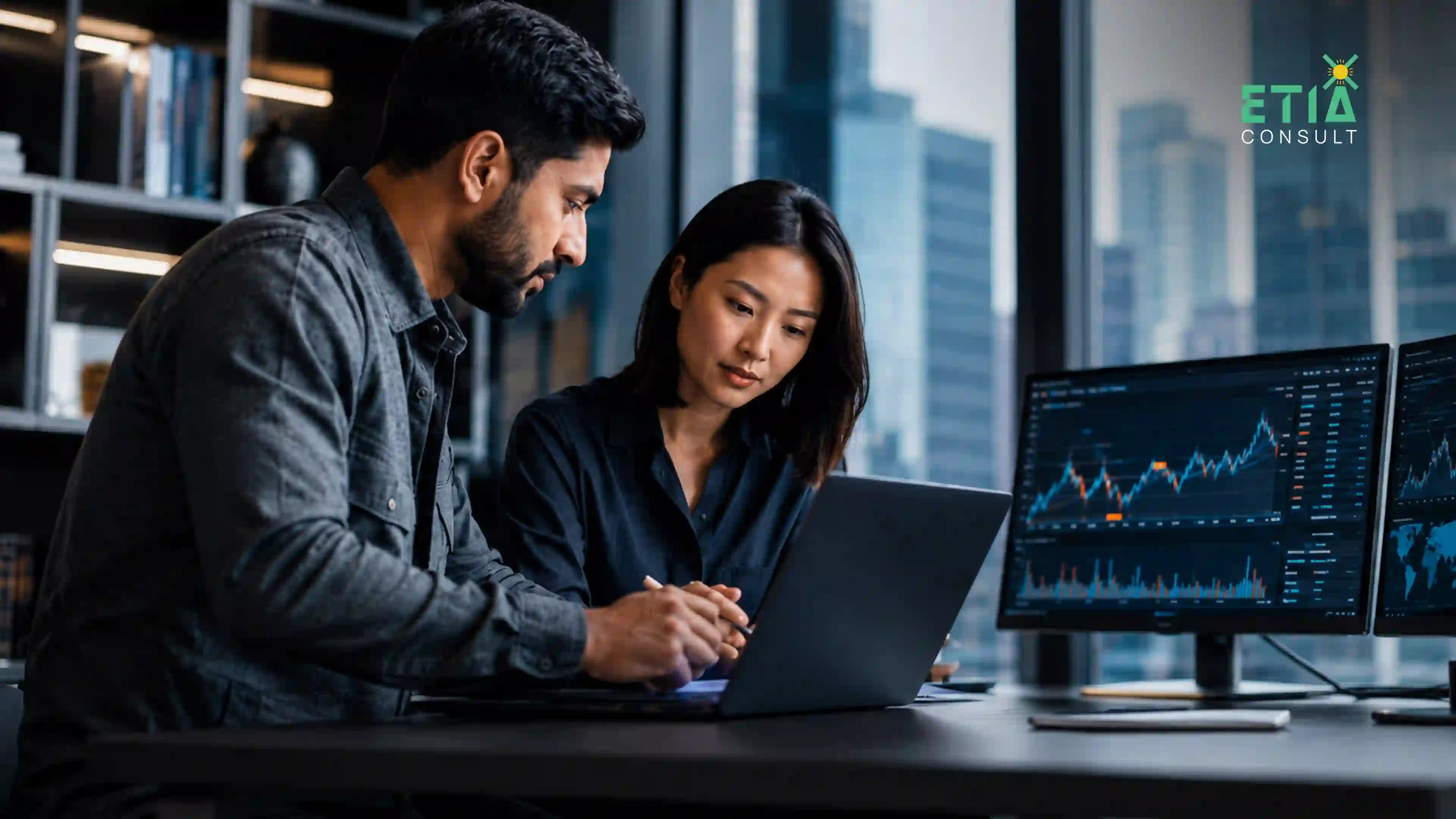 ETIAConsult risk management dashboard combining real-time data and scenario analysis to support energy trading portfolio decisions