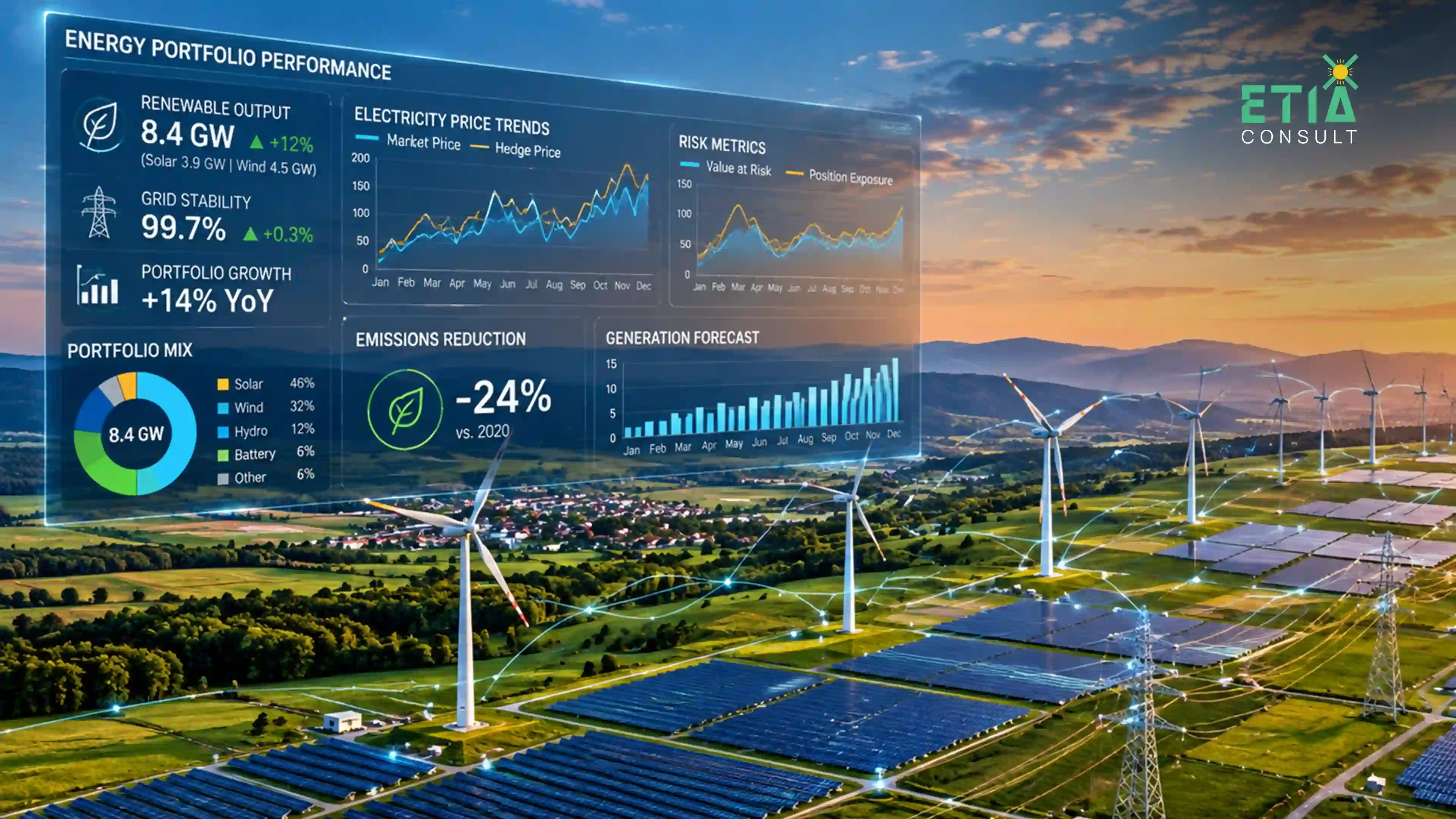 Portfolio optimization and portfolio risk analysis across a commodity portfolio of energy assets